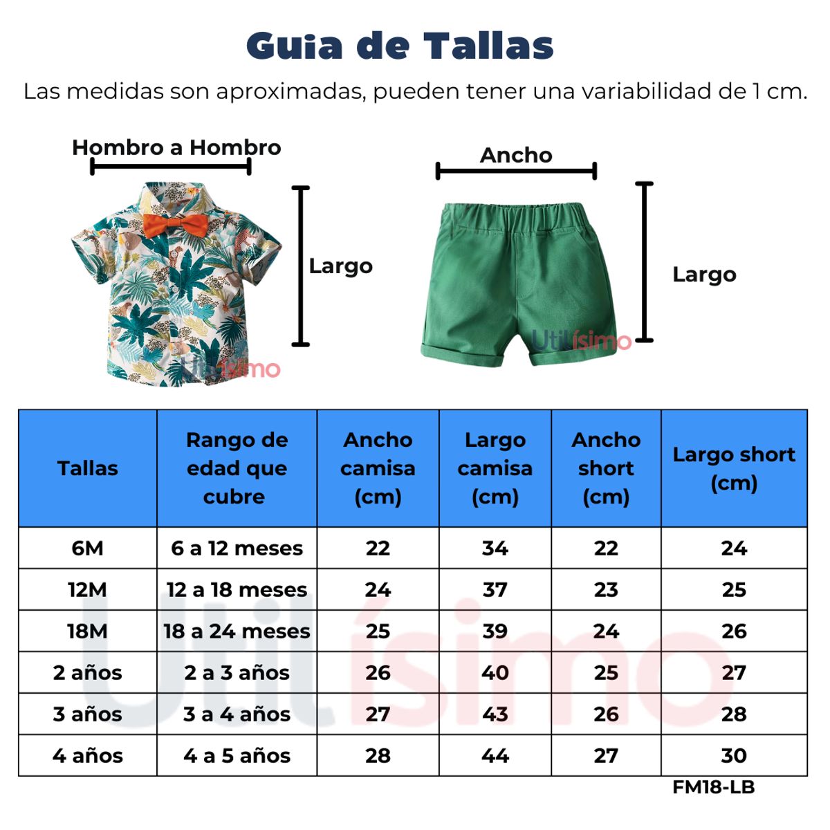 JUMP KIDS - Conjunto de Vestir Hawaiano Manga Corta Niño 1 a 5 Años Hawaiano