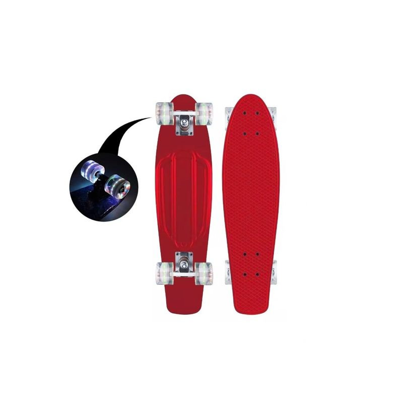 GENERICO - Skate Penny Patineta Rojo Ruedas Led Niños Rojo