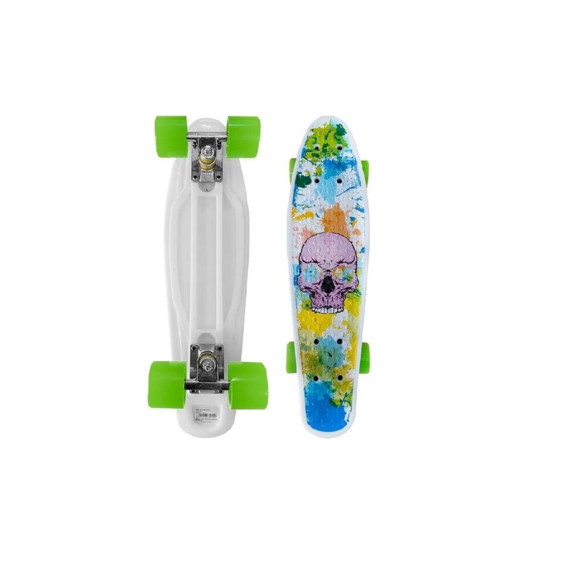GENERICO - Skate Penny Board Patineta Skull Full Color Niños Verde