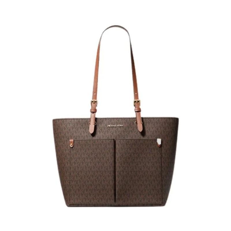 MICHAEL KORS - Cartera Michael Kors Jet set travel pocket monograma cafe