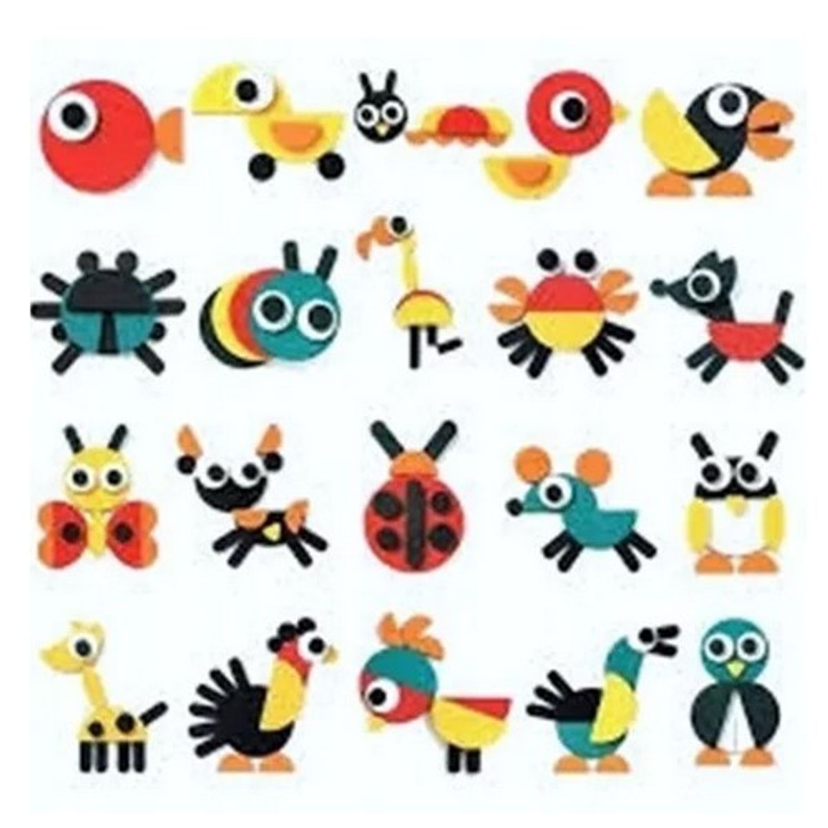 JUGUETON - Juego Didáctico Madera Puzzle 63 Figuras Geométricas