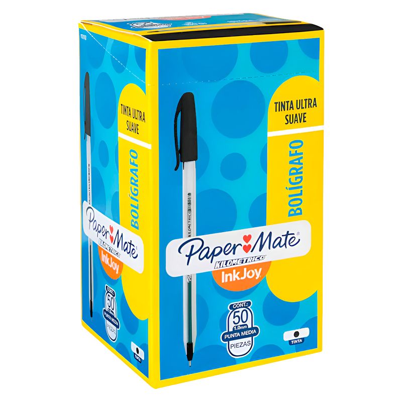 PAPER MATE - Lápiz Pasta Kilometrico Punta Media 50 uni Negro Paper Mate