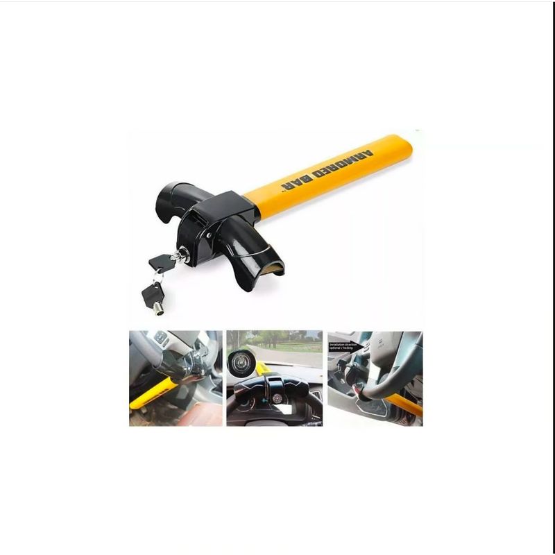 GENERICO - Traba Volantes Anti Robo Seguirdad Auto Tipo T Con 2 Llave