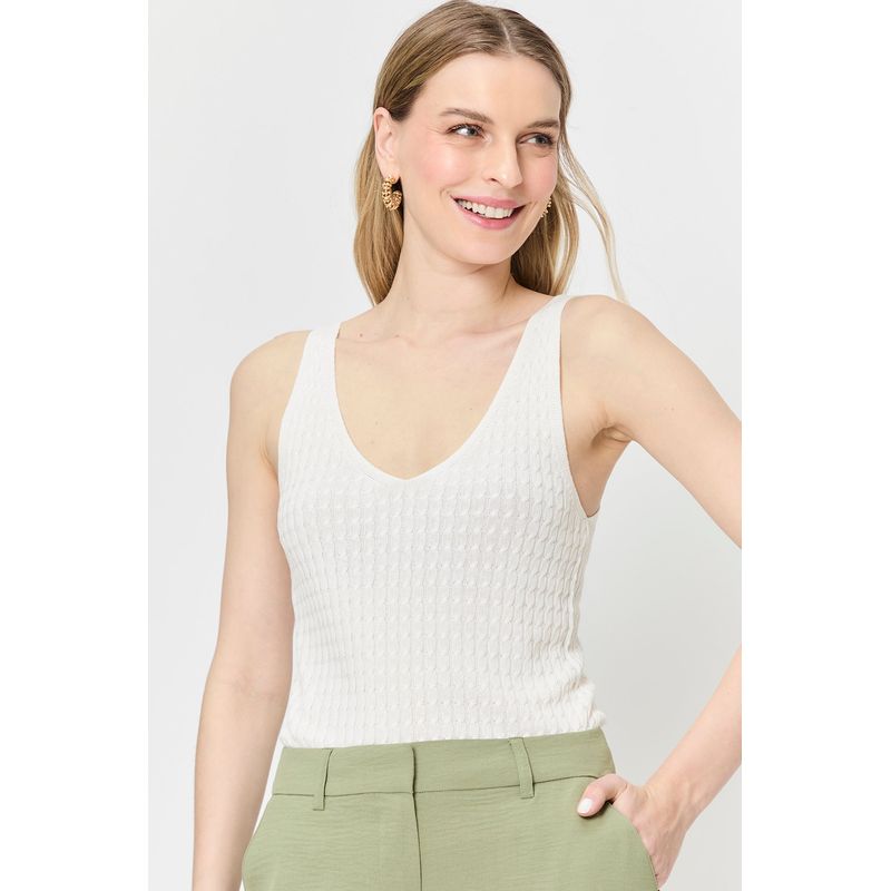 ASH - Polera Sin Mangas Crudo Mujer Ash
