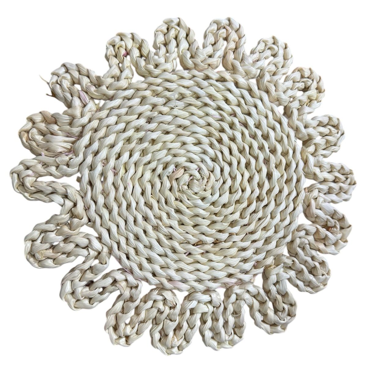 GENERICO - Set 4 Individuales Mantel Fibra Natural Yute 30 Cm A2