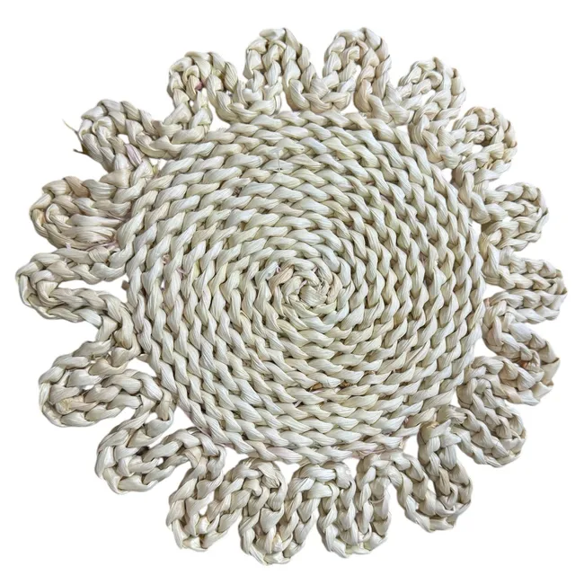 GENERICO - Set 4 Individuales Mantel Fibra Natural Yute 30 Cm A2