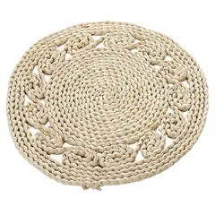 GENERICO - Set 4 Individuales Mantel Fibra Natural Yute 30 Cm A5
