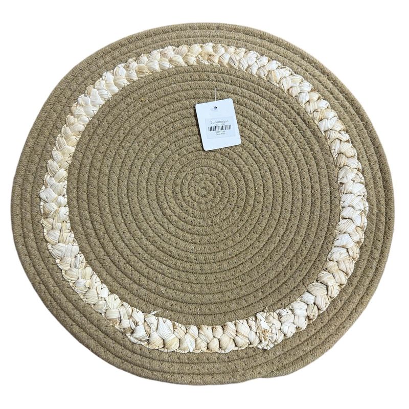 GENERICO - Set 6 Individuales Mantel Fibra Natural Yute 38 Cm