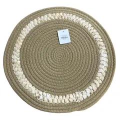 GENERICO - Set 6 Individuales Mantel Fibra Natural Yute 38 Cm
