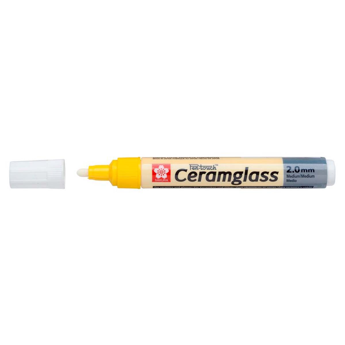 SAKURA - Ceramglass - Marcador para cerámica y vidrio 2mm Amarillo