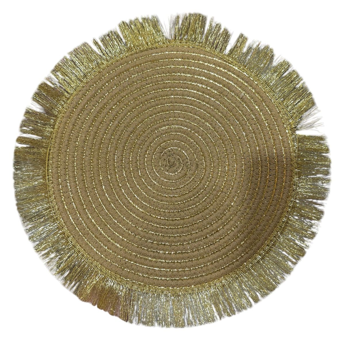 GENERICO - Set 2 Individuales Mantel Fibra Natural Yute 30 Cm A7