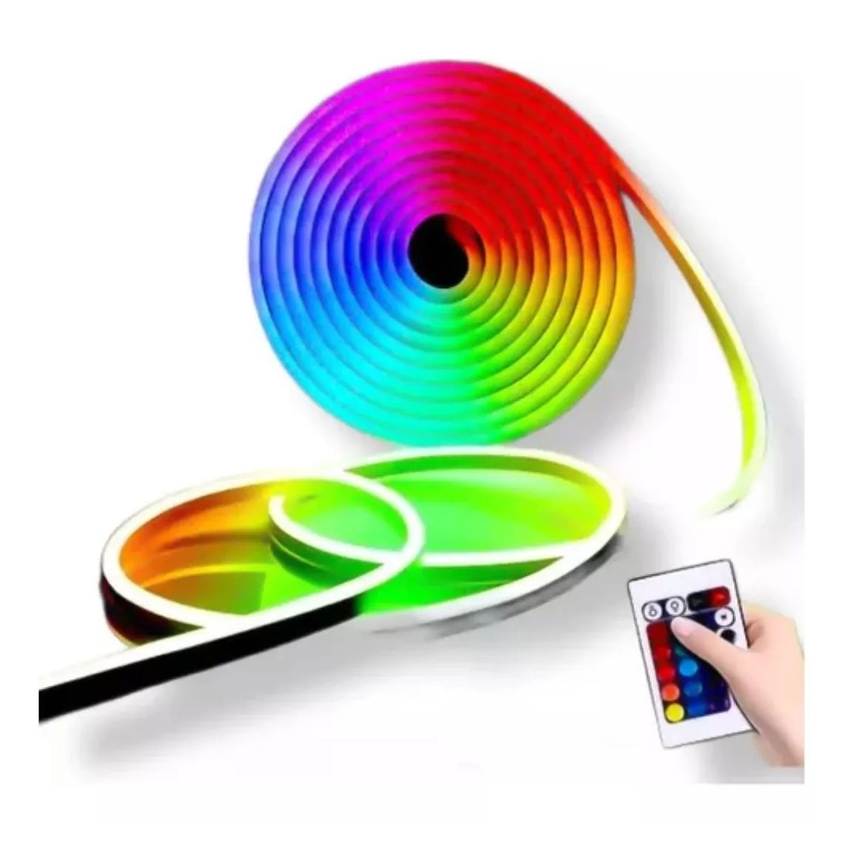 GENERICO - Cinta Led Rgb Flex De Neon 12v Con Luces Multicolor De 5m