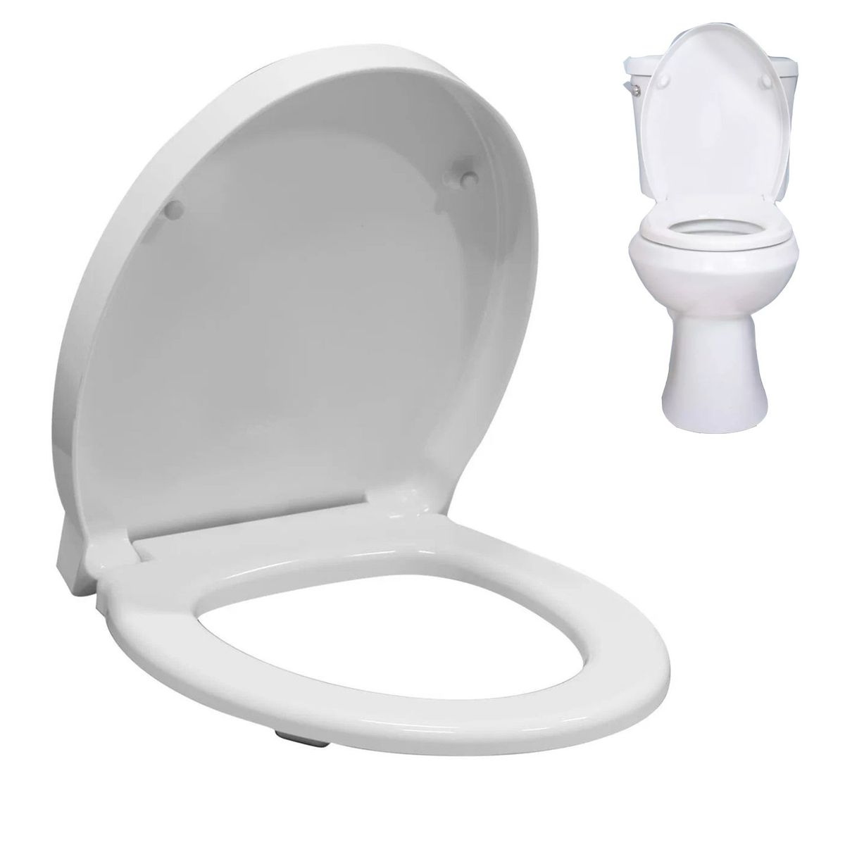 KUANGYE - Tapa Asiento Redondo Cierre Suave Desmontable De Wc