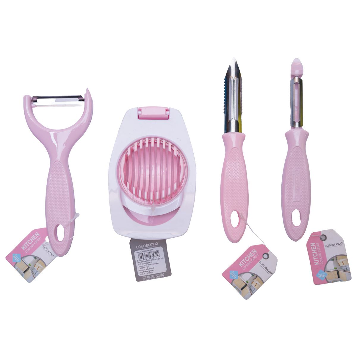 CASASUNCO - Kit de rebanador y peladores rosado