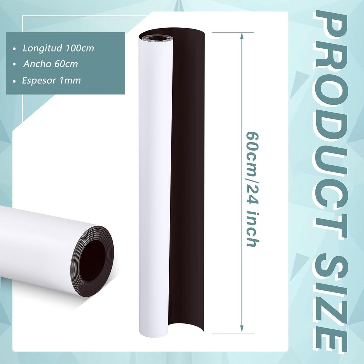 KUANGYE - Papel Imantado Lamina 60x100 Cm Grosor 1mm Con Adhesivo