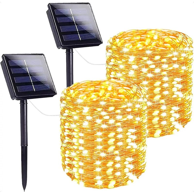 GENERICO - Guirnalda Solar Alambre Hada Led Navideño Pack 2