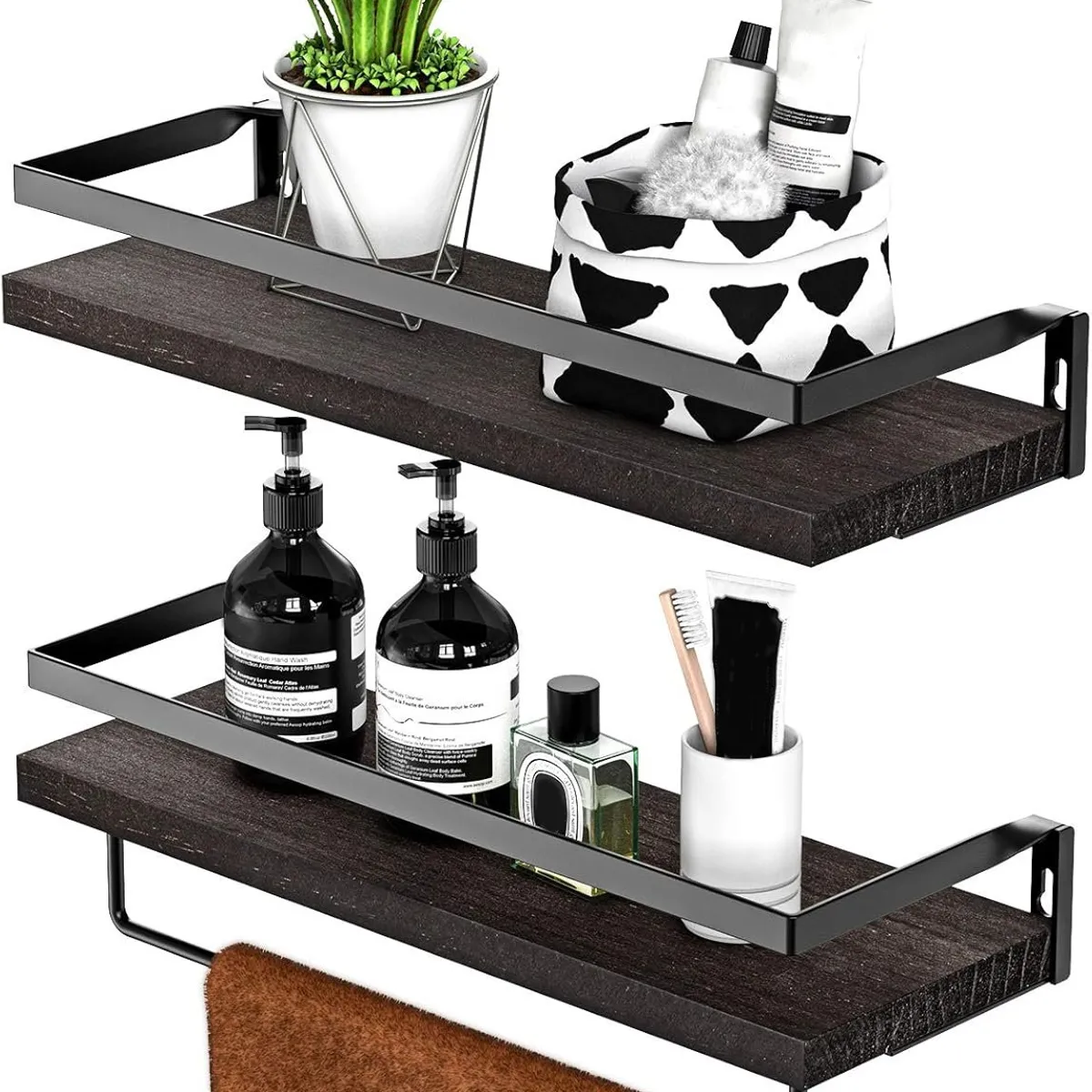 KUANGYE - X2 Kit Repisas Flotantes Montaje En Pared Para Baño Y Cocina