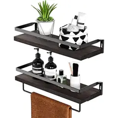 KUANGYE - X2 Kit Repisas Flotantes Montaje En Pared Para Baño Y Cocina