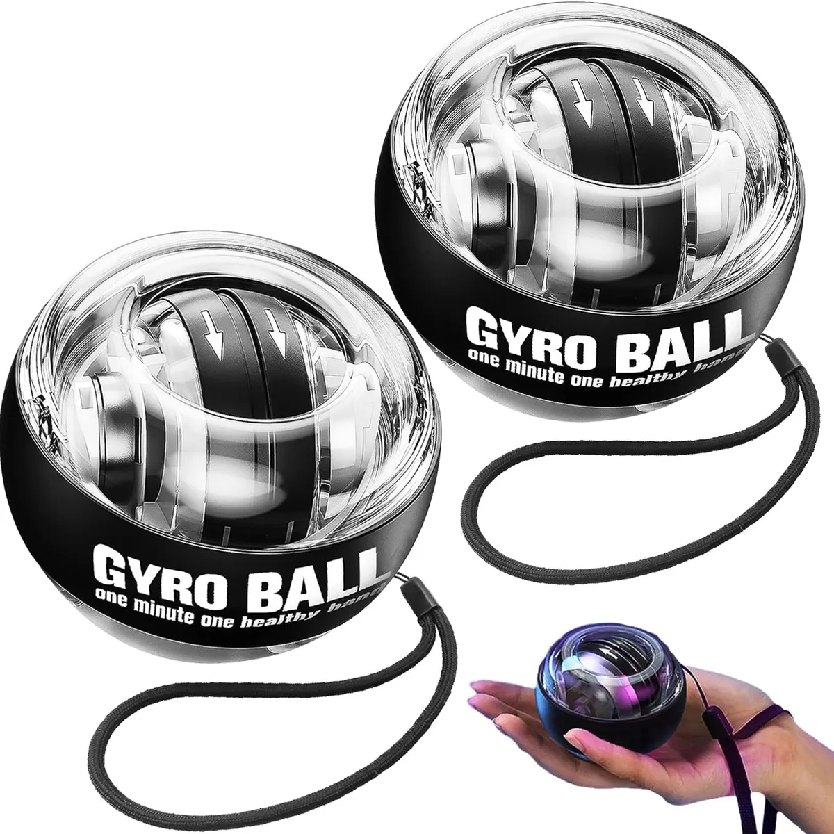 KUANGYE - Ejercitador Power Ball Gyro Ball Giroscopio Ejercicio Manos