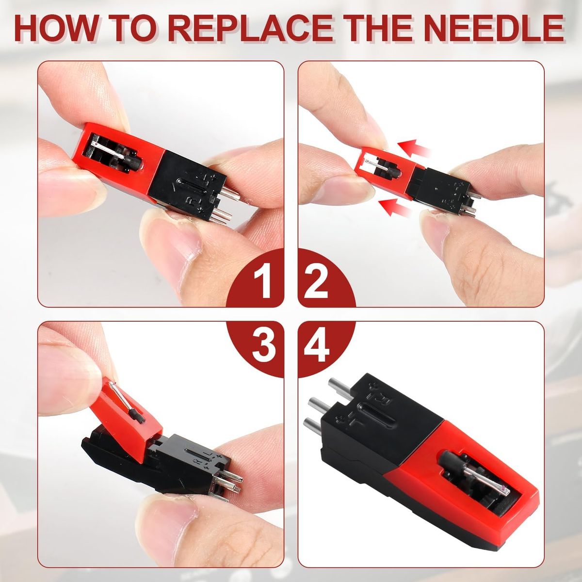 KUANGYE - Pack 2 Agujas Tocadisco Tocadiscos Con Capsula