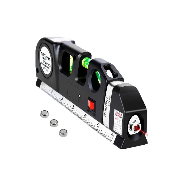 GENERICO - Nivel Laser Cinta Metrica Huincha Regla Pro 3 Multiuso Black