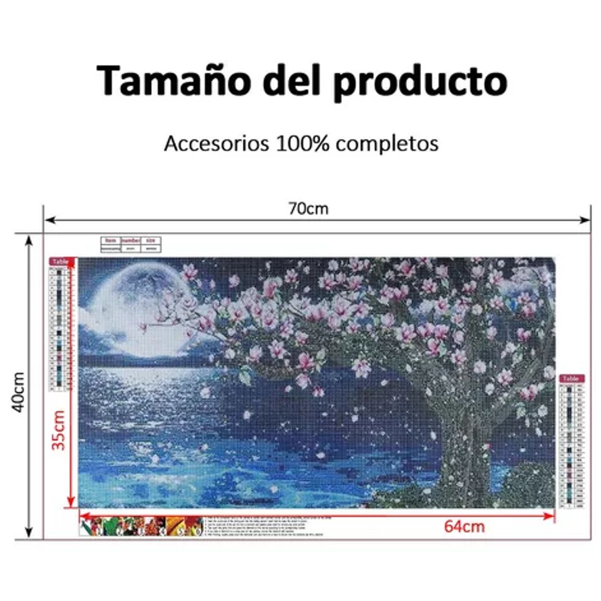 GENERICO - Kit de pintura diamante 5D por número DIY 70x40 cm
