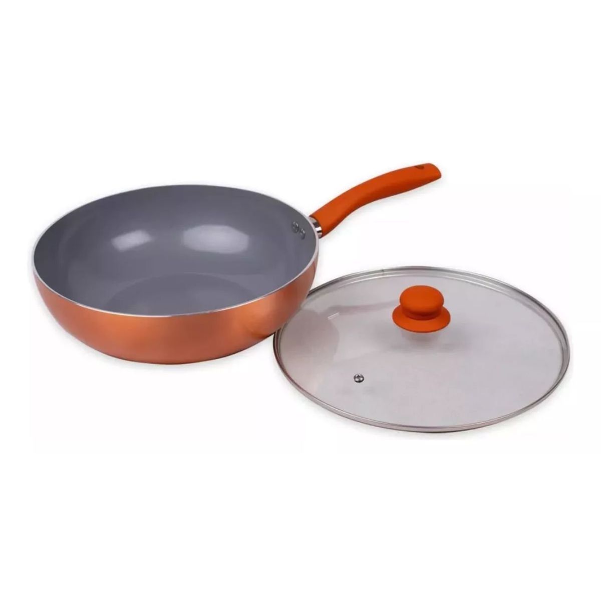 MONTECARLO - Wok Antiadherente Montecarlo C/tapa 30 Cm Marca Doral Salmón