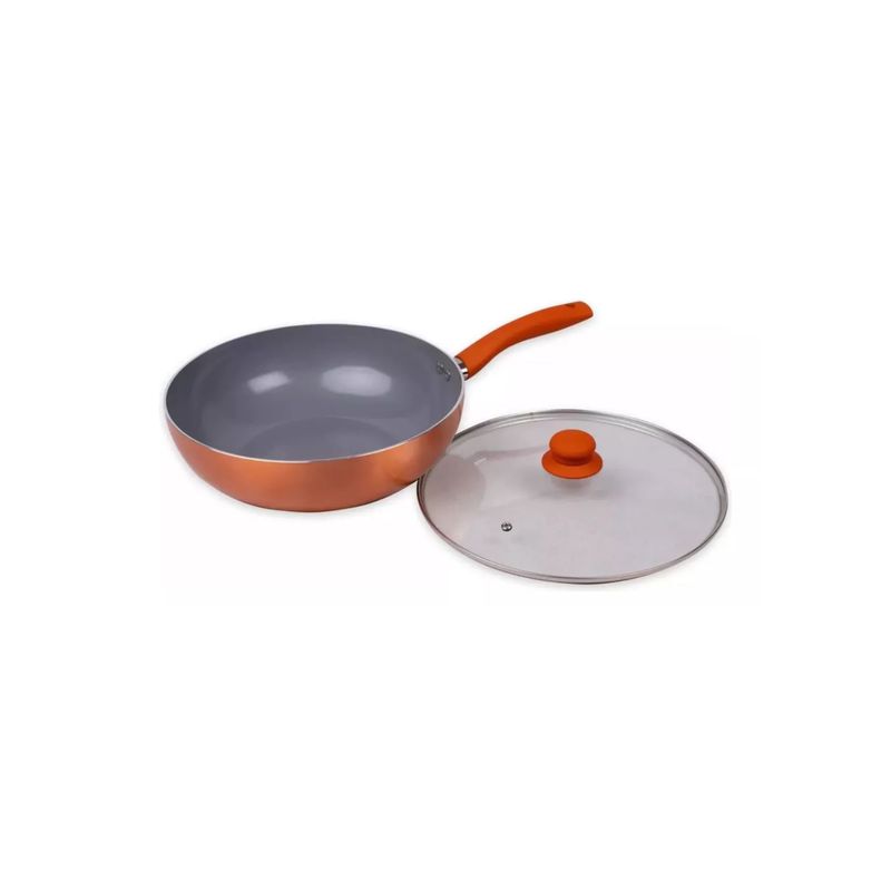 MONTECARLO - Wok Antiadherente Montecarlo C/tapa 30 Cm Marca Doral Salmón