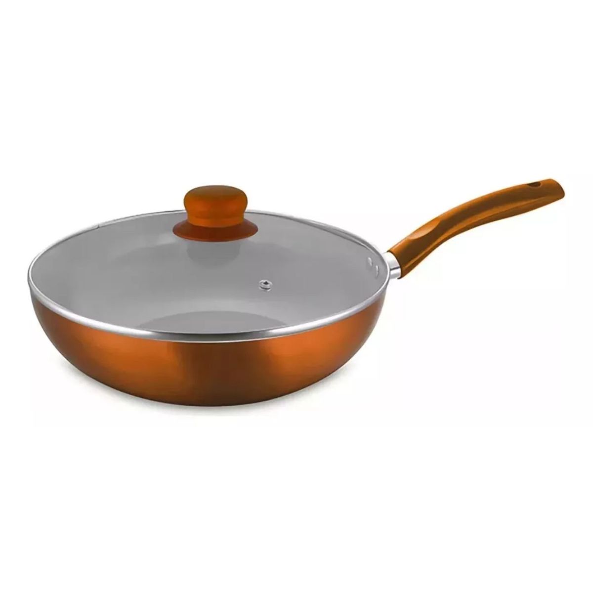 MONTECARLO - Wok Antiadherente Montecarlo C/tapa 30 Cm Marca Doral Salmón