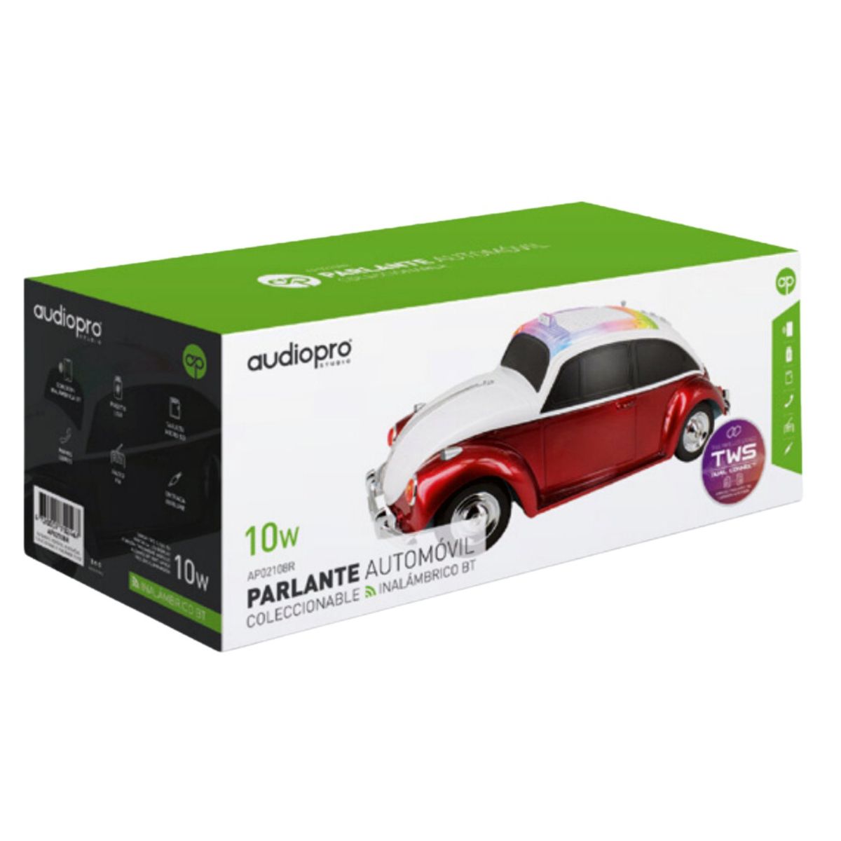 AUDIO PRO - Parlante Bluetooth Diseño Escarabajo Color Negro - SC