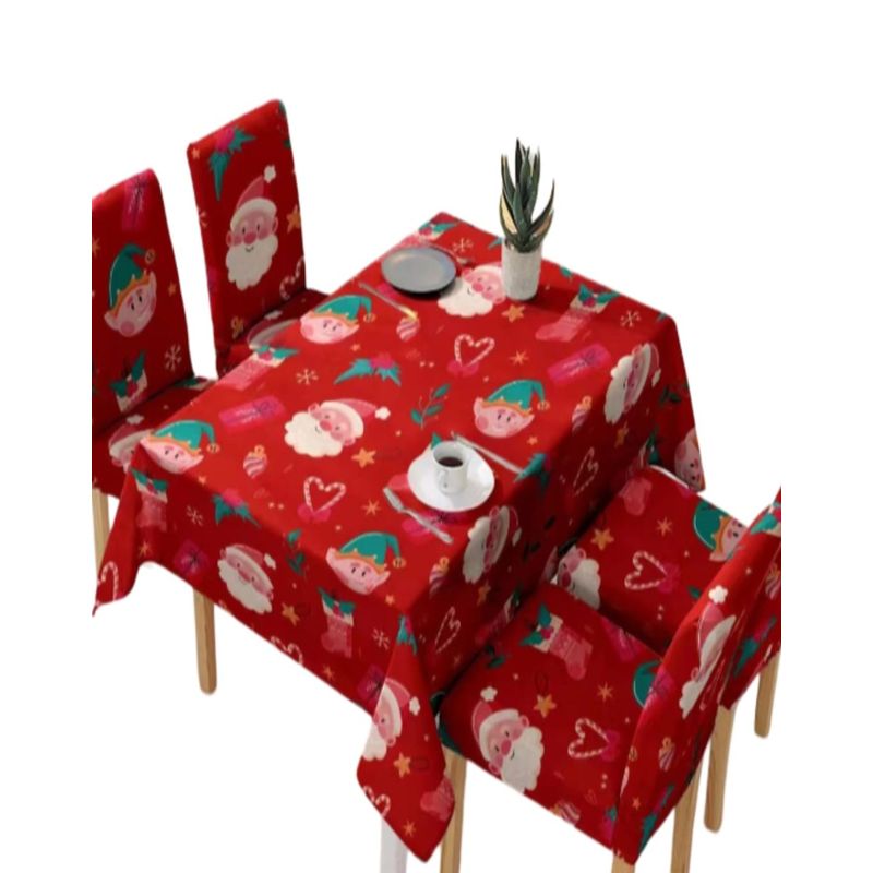 GENERICO - Mantel y Fundas de Sillas Navidad 7 Piezas Decoración 31O1