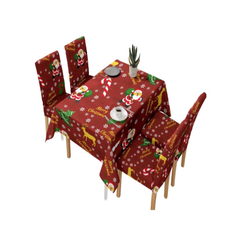 GENERICO - Mantel y Fundas de Sillas Navidad 7 Piezas Decoración 31O8