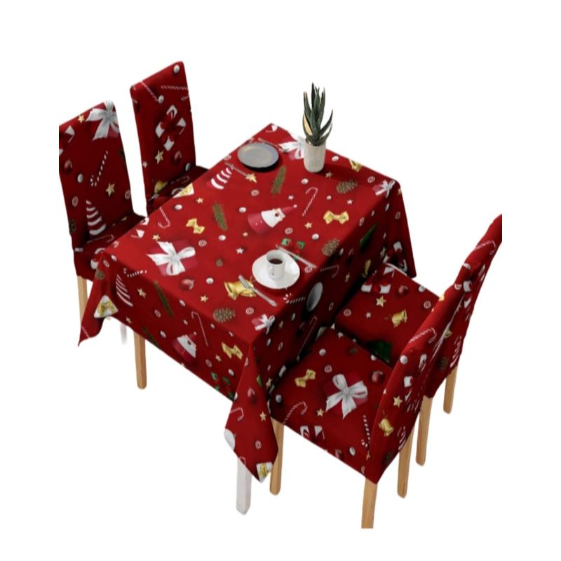 GENERICO - Mantel y Fundas de Sillas Navidad 7 Piezas Decoración 31O2