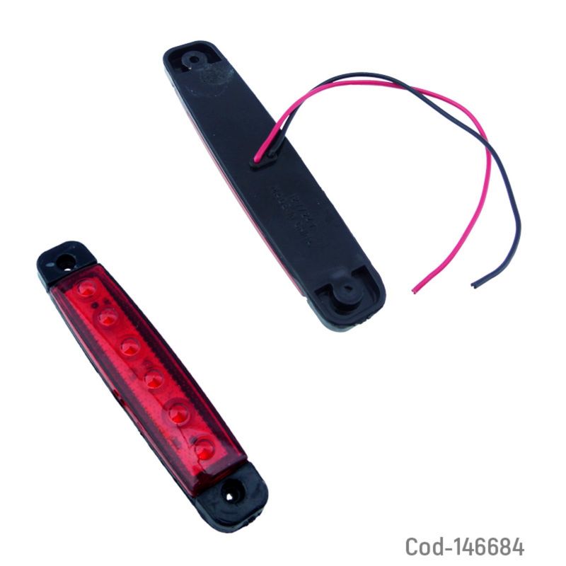 OEM - LUZ LED LATERAL 6 LED PARA CAMION SET X 4 1224 VOLT ROJA