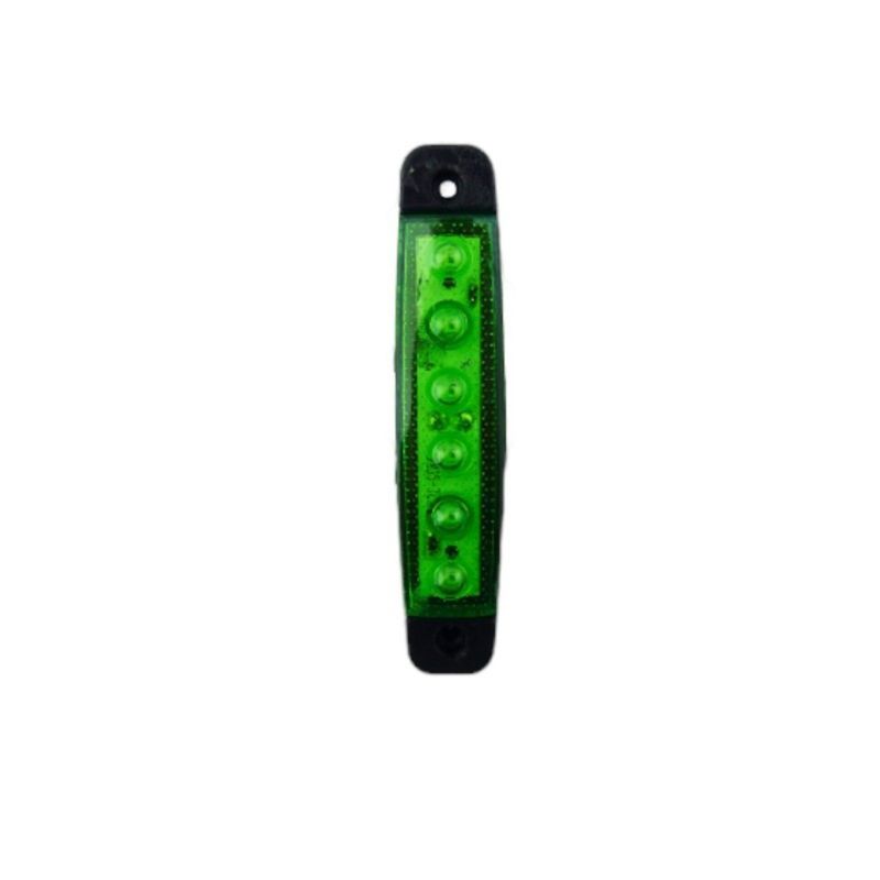 OEM - LUZ LED LATERAL 6 LED PARA CAMION SET X 4 1224 VOLT VERDE
