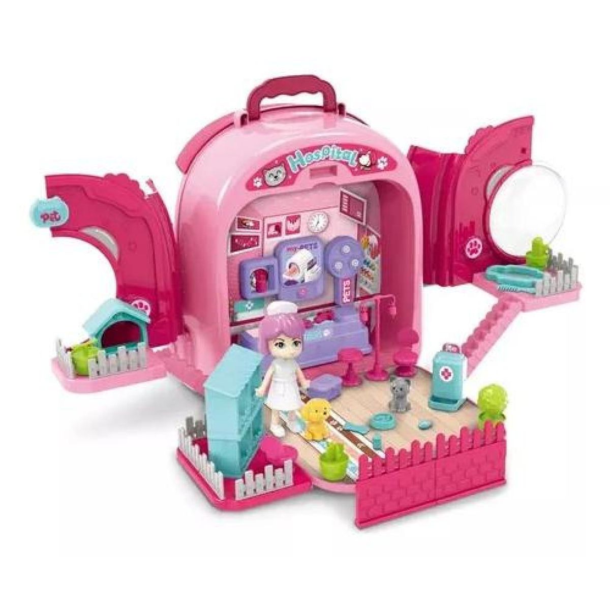 GENERICO - Maleta 3 En 1 Cuidados Mascota Gato Pets Hospital