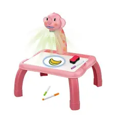 GENERICO - Mini Mesa De Arte Niños Dibujo Didáctica Elephant Proyector Rosa