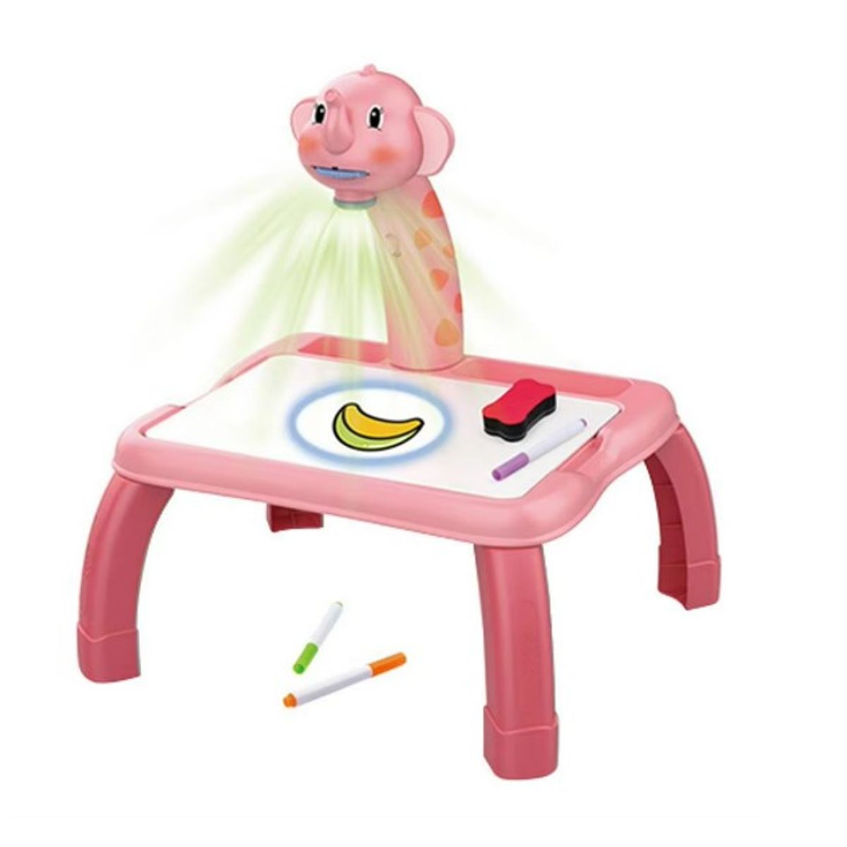 GENERICO - Mini Mesa De Arte Niños Dibujo Didáctica Elephant Proyector Rosa
