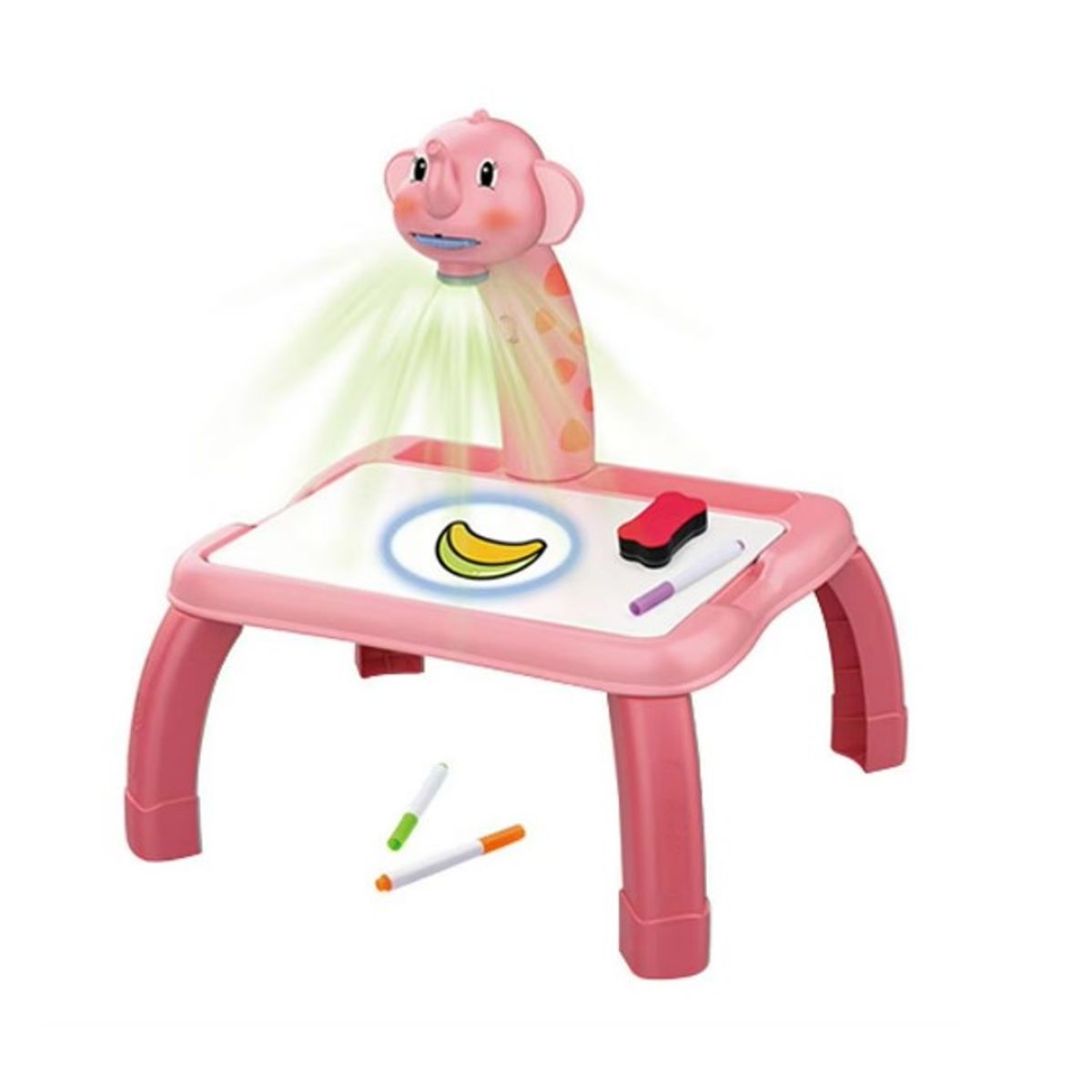 GENERICO - Mini Mesa De Arte Niños Dibujo Didáctica Elephant Proyector Rosa