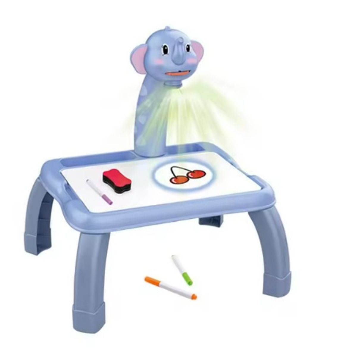 GENERICO - Mini Mesa De Arte Niños Dibujo Didáctica Elephant Proyector Azul