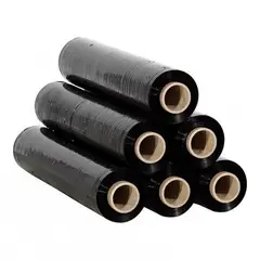 GENERICO - Pack 6 Rollos Stretch Film Negro 15KG 300m Largo