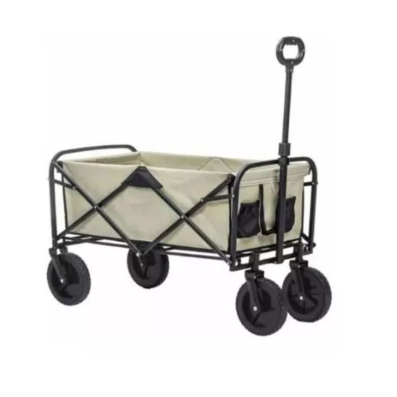 GENERICO - Carrito Plegable Organizador Camping Carga Pequeño Beige