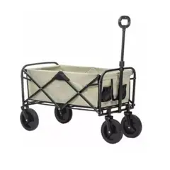 GENERICO - Carrito Plegable Organizador Camping Carga Pequeño Beige