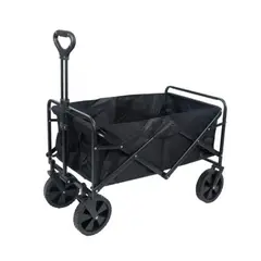 GENERICO - Carrito Plegable Organizador Camping Carga Grande Negro