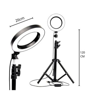 Imagen 2 del producto Aro Luz Led 26cm Con Trípode 2mts Fotografia Portatil