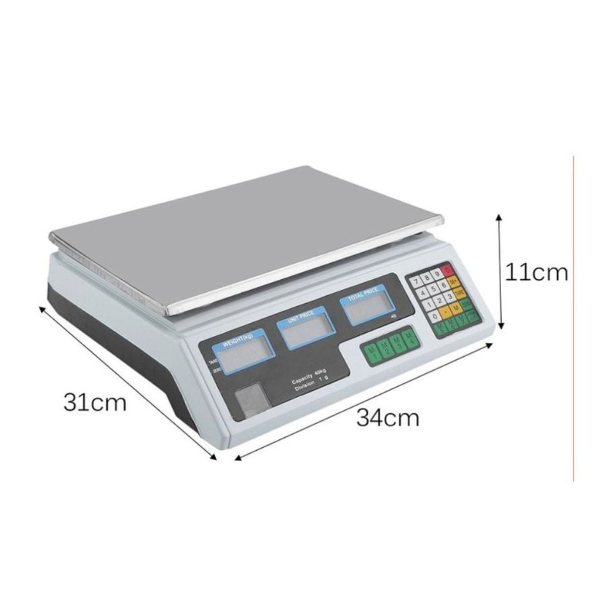 GENERICO - Pesa Digital 40kg 220v Sobremesa Báscula Comercial Grande