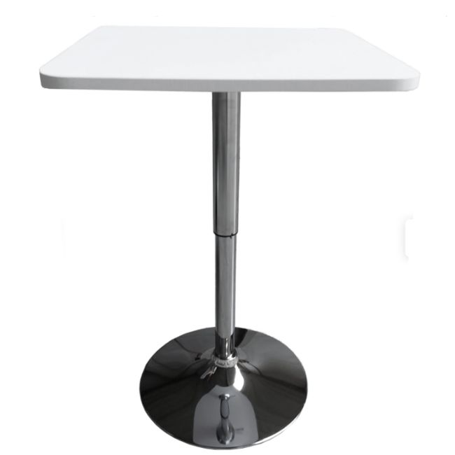 ARTIHOGAR - Mesa Bar de Altura Regulable Cuadrada 60 CM MDF Color Blanco