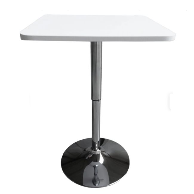 ARTIHOGAR - Mesa Bar de Altura Regulable Cuadrada 60 CM MDF Color Blanco
