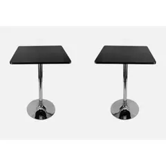 ARTIHOGAR - Pack 2 Mesas Bar Altura Regulable 60cm Color Negro