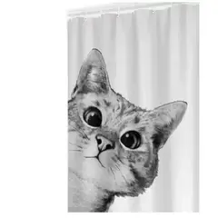 GENERICO - Cortina de baño y ducha tela impermeable gato